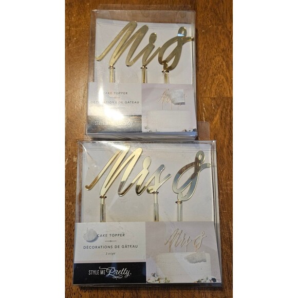 Mr. & Mrs. Cake Toppers New in Box Wedding Celebration Decor Party Engagement - Picture 2 of 5